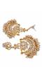 Traditional Gold Plated Floral Chanbali  White Pearl Dangler Earrings RAE0832