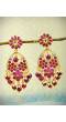 Gold plated Purple Pear Floral Stone Earrings RAE0840
