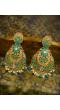 Traditional Gold Plated Green Chandbali Earring RAE0842