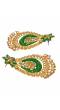 Gold plated Floral Design Green Dangler Earring RAE0843