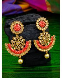 Buy Online Royal Bling Earring Jewelry Traditional Gold plated Maroon Color Square Jhumka Jhumki Earrings RAE0739 Jewellery RAE0739