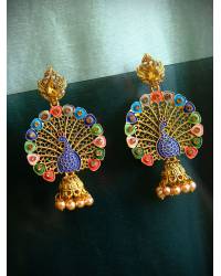 Buy Online Royal Bling Earring Jewelry Traditional Black  Meenakari Gold Plated Chandbali Earring RAE0868 Jewellery RAE0868