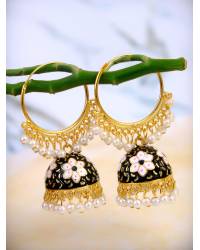 Buy Online Crunchy Fashion Earring Jewelry Black  Beads Studded Handcrafted Contemporary Star Design Drop Earrings CFE1682 Jewellery CFE1682