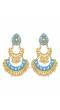 Traditional Blue Meenakari Gold Plated Chandbali Earring RAE0869