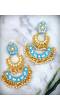 Traditional Blue Meenakari Gold Plated Chandbali Earring RAE0869