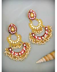 Buy Online Royal Bling Earring Jewelry Classic Meenakari Pink Double Layer Gold Plated  Dangler Earrings RAE1520 Jewellery RAE1520