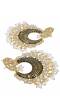 Crunchy Fashion Gold-Plated Floral Meenakari & Pearl Black Hoop Jhumka  Earrings  RAE0874