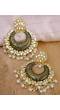 Crunchy Fashion Gold-Plated Floral Meenakari & Pearl Black Hoop Jhumka  Earrings  RAE0874