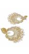 Crunchy Fashion Gold-Plated Floral Meenakari & Pearl White Hoop Jhumka  Earrings  RAE0877