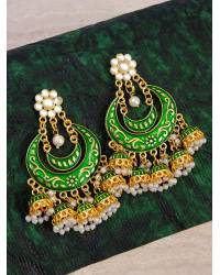 Buy Online Crunchy Fashion Earring Jewelry Crunchy Fashion Gold-Plated Punjabi Dropping Maroon Beads Jhumki Earring RAE2171 Earrings RAE2171