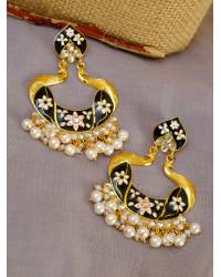 Buy Online Crunchy Fashion Earring Jewelry Gold-Plated  Crown Peacock Pink Kundan Work Jhunka Earrings RAE1515 Jewellery RAE1515