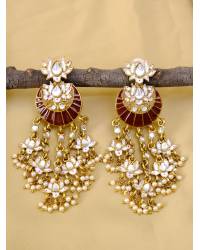 Buy Online Crunchy Fashion Earring Jewelry Traditional Gold-Plated Floral Design Jhumka In Multilayer Earrings RAE2007 Earrings RAE2007