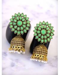 Buy Online Crunchy Fashion Earring Jewelry Gold-plated Meenakari & kundan Marron Round Earrings RAE1401 Jewellery RAE1401