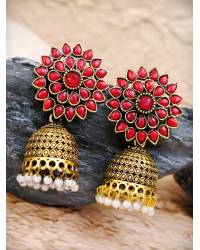 Buy Online Crunchy Fashion Earring Jewelry Blue Gold-Plated CZ-Studded Jewellery Set Jewellery CFS0243