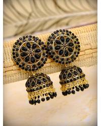 Buy Online Crunchy Fashion Earring Jewelry Gold Plated Light Green Floral Jhumka Earrings RAE0623 Jewellery RAE0623