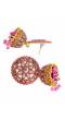 Designer Party Wear Gold Plated Floral Pink Jhumka Earrings RAE0917