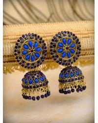 Buy Online Royal Bling Earring Jewelry Five AD Row Black Drop Earrings Jewellery CFE0320