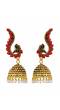 Gold Plated Meenakari Beautiful Red Peacock Design RAE0925