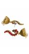 Gold Plated Meenakari Beautiful Red Peacock Design RAE0925