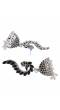 Oxidised German Silver Meenakari Beautiful BlackPeacock Design Jhumka Earring  RAE0926