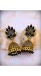 Gold plated Antique Black Floral Jhumka Earrings RAE0933
