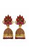 Gold plated Antique Red Floral Jhumka Earrings RAE0934