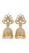 Gold plated Antique Grey Floral Jhumka Earrings RAE0936