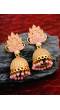 Gold plated Antique Pink Floral Jhumka Earrings RAE0937
