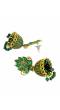 Gold plated Antique Green Floral Jhumka Earrings RAE0938