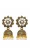 Traditional Gold plated  Floral White kundan Earring With Pearls RAE0948