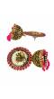 Gold Plated Pink Royal Kundan Peacock Jhumka Earrings RAE0950