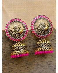 Buy Online Crunchy Fashion Earring Jewelry The Rising Sun Green Pendant Set Jewellery CFS0078