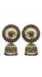 Gold Plated Black Royal Kundan Peacock Jhumka Earrings RAE0951
