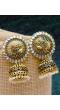Gold Plated White Royal Kundan Peacock Jhumka Earrings RAE0953
