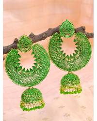 Buy Online Crunchy Fashion Earring Jewelry Oxidised Antique Silver Meena Work Handcrafted Jewellery Set CFS0375  CFS0375