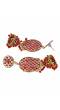 Gold Plated Round Shape Jali Style Red Earrings RAE0963