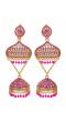 Traditional Indian Gold Plated Pink Temple Style Jhumka Earring RAE0971