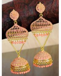 Buy Online Royal Bling Earring Jewelry Gold-plated Pink Choker Kundan Studded Dangler Earrings RAE1433 Jewellery RAE1433