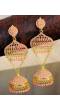 Traditional Indian Gold Plated Pink Temple Style Jhumka Earring RAE0973