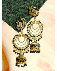 Buy Online Royal Bling Earring Jewelry Crunchy Fashion Gold-Plated Red Antique Peacock Jhumki Earrings RAE2050 Ethnic Jewellery RAE2050