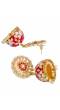 Designer Meenakari Kundan Pink Gold Plated Earrings RAE1002