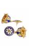 Traditional Gold plated Blue Meenakari Enamel  Kundan Floral Earrings RAE1004