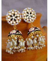 Buy Online  Earring Jewelry Oxidised German Silver Floral Shape  Brown Stone Jhumki Earrings RAE1596  RAE1596