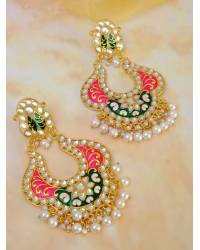 Buy Online Crunchy Fashion Earring Jewelry Crunchy Fashion Half Moon Beaded Multicolor Dangler Earrings CFE1827 Drops & Danglers CFE1827