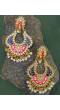 Gold plated Kundan Meenakari Dangler  Earrings RAE1028