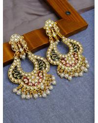 Buy Online Royal Bling Earring Jewelry Gold-Plated Round Shape Green Earrings RAE1500 Jewellery RAE1500