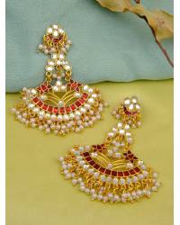 Buy Online Royal Bling Earring Jewelry Gold-plated Leaf Design Precious Yellow Stones Gold Jhumka RAE1324 Jewellery RAE1324