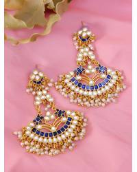 Buy Online Royal Bling Earring Jewelry Traditional Indian Gold plated Round Floral Grey Jhumki  Earring RAE1103 Jewellery RAE1103