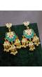 Indian Traditional  Meenakari Enamel Kundan Pearl White Lotus Chandbali Earrings Beads Handwork Indian Traditional  RAE1041