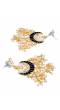 Traditional  Meenakari Enamel Kundan Pearl White Lotus Chandbali Earrings RAE1043
